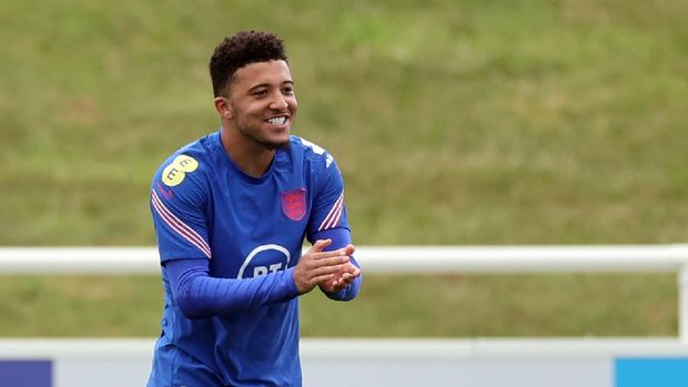 SOCCER-EURO-ENG-DNK/PREVIEW Soccer Football - Euro 2020 - England Training - St. George's Park, Burton upon Trent, Britain - July 5, 2021 England's Jadon Sancho during training REUTERS/Carl Recine