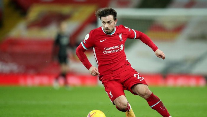 LIVERPOOL, ENGLAND - FEBRUARY 03: Xherdan Shaqiri of Liverpool in action during the Premier League match between Liverpool and Brighton & Hove Albion at Anfield on February 03, 2021 in Liverpool, England. Sporting stadiums around the UK remain under strict restrictions due to the Coronavirus Pandemic as Government social distancing laws prohibit fans inside venues resulting in games being played behind closed doors. (Photo by Clive Brunskill/Getty Images)