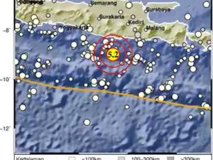 Gempa M 5,2 Terjadi di Pacitan Tidak Berpotensi Tsunami