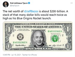 Uang Jeff Bezos Kalau Ditumpuk Bisa Sampai ke Luar Angkasa
