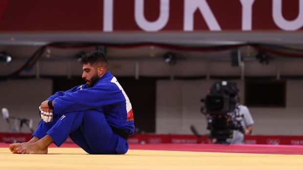 Tokyo 2020 Olympics - Judo - Men's 73kg - Repechage Round - Nippon Budokan - Tokyo, Japan - July 26, 2021. Tohar Butbul of Israel reacts after losing REUTERS/Sergio Perez