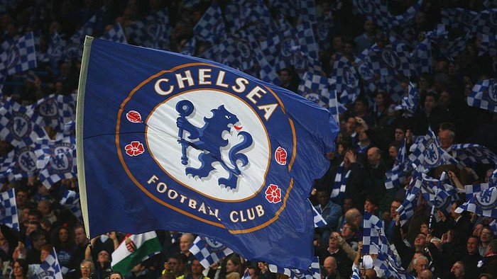 LONDON - APRIL 14: A Chelsea flag is waved during the UEFA Champions League Quarter Final Second Leg match between Chelsea and Liverpool at Stamford Bridge on April 14, 2009 in London, England.  (Photo by Jamie McDonald/Getty Images)