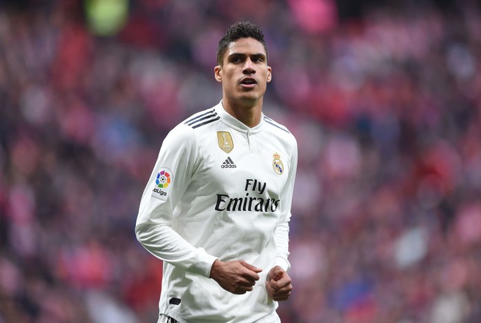 MADRID, SPAIN - FEBRUARY 09:  Rafael Varane of Real Madrid looks on during the La Liga match between  Club Atletico de Madrid and Real Madrid CF at Wanda Metropolitano on February 09, 2019 in Madrid, Spain. (Photo by Denis Doyle/Getty Images)