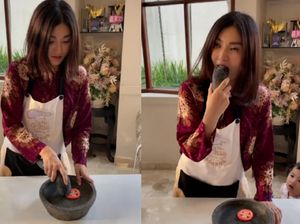 Bikin Kaget! Sarwendah Bukannya Ngulek Sambal Malah Makan Ulekan