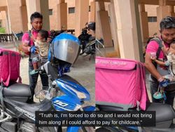 Sedih! Pengantar Makanan Ini Bawa Bayinya Saat Keliling Antar Makanan