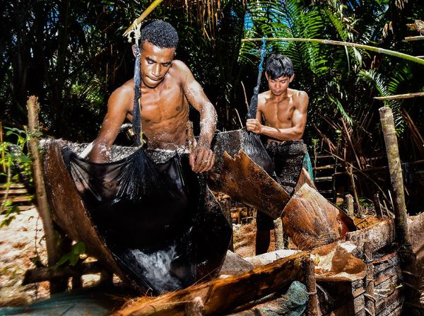 Melihat Pengolahan Sagu Secara Tradisional di Maluku