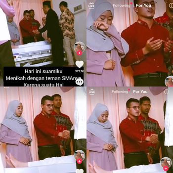 Kisah viral di TikTok istri jadi saksi pernikahan suami dan mantan pacar.