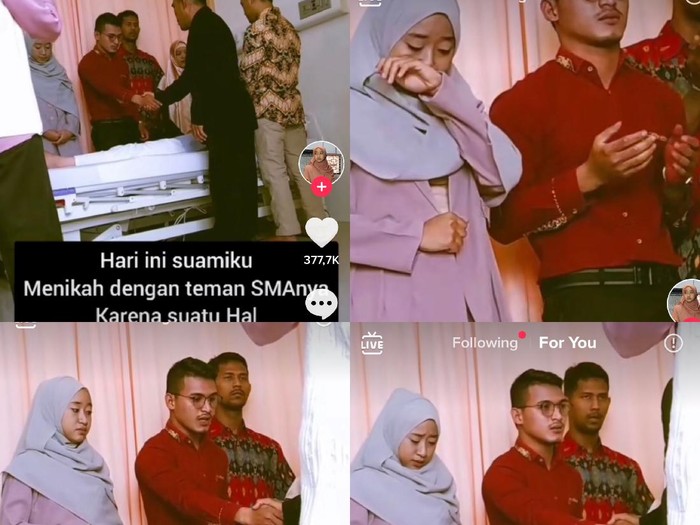 Kisah viral di TikTok istri jadi saksi pernikahan suami dan mantan pacar.