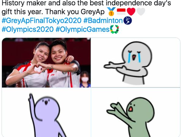 Meme Penambah Imun Usai Greysia/Apriyani Raih Emas