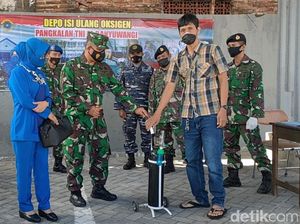 Pangkalan TNI AL Banyuwangi Buka Pengisian Oksigen Gratis Bagi Warga Isoman