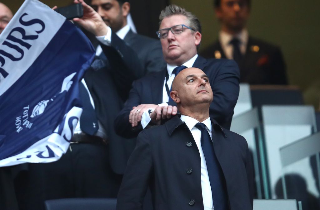 LONDON, ENGLAND - APRIL 30: Spurs chairman Daniel Levy looks on prior to the UEFA Champions League Semi Final first leg match between Tottenham Hotspur and Ajax at at the Tottenham Hotspur Stadium on April 30, 2019 in London, England. (Photo by Julian Finney/Getty Images)