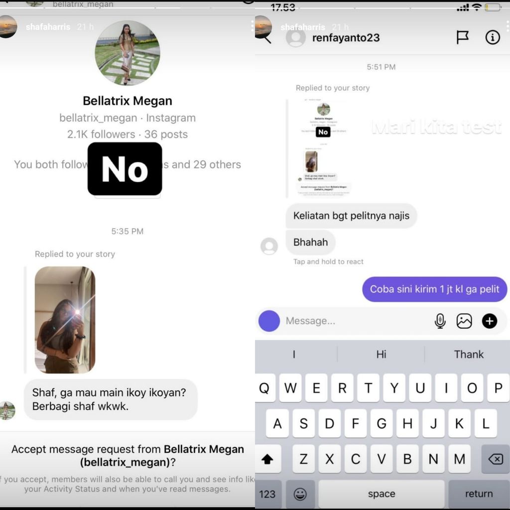 Balasan Shafa Harris usai disebut pelit karena menolak main ikoy-ikoyan.
