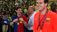 Messi sukses besar di musim 2008-09 dengan mengawinkan 3 gelar mayor dalam satu musim alias treble winner. Alex Livesey/Getty Images  