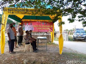 Ada Gerai Masker Gratis di Lamongan