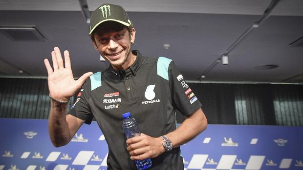 Valentino Rossi ketika mengumumkan pensiun usai MotoGP 2021.