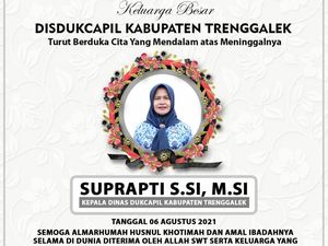 Kadispendukcapil Trenggalek Meninggal Usai Berjuang 2 Pekan Lawan COVID-19 Kadispendukcapil Trenggalek Meninggal Usai Berjuang 2 Pekan Lawan COVID-19