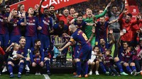 Selain itu, Messi juga sudah memenangi 34 trofi, di antaranya 10 gelar LaLiga dan 4 gelar Liga Champions. Denis Doyle/Getty Images  