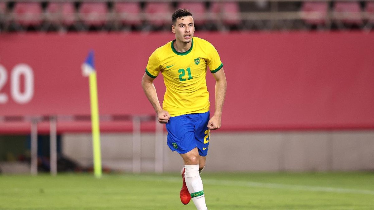 Gabriel Martinelli membantu Brasil merebut medali emas di Olimpiade Tokyo 2020. (Foto: Getty Images/Buda Mendes)