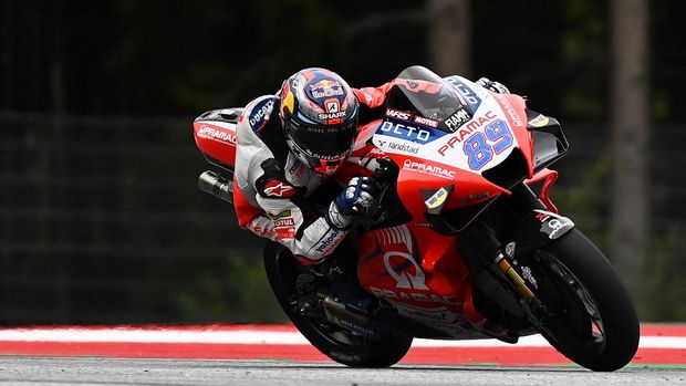 Ducati-Pramac Spanish rider Jorge Martin competes on his motorbike during the Styrian Motorcycle Grand Prix at the Red Bull Ring race track in Spielberg, Austria on August 8, 2021. (Photo by Joe Klamar / AFP)