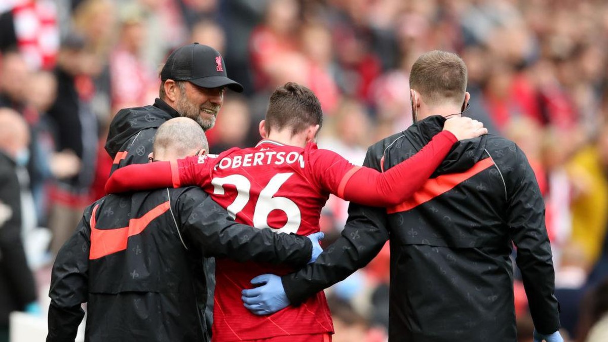 Andrew Robertson cedera dan berpotensi absen di laga pembuka Liga Inggris (Getty Images,/Jan Kruger)
