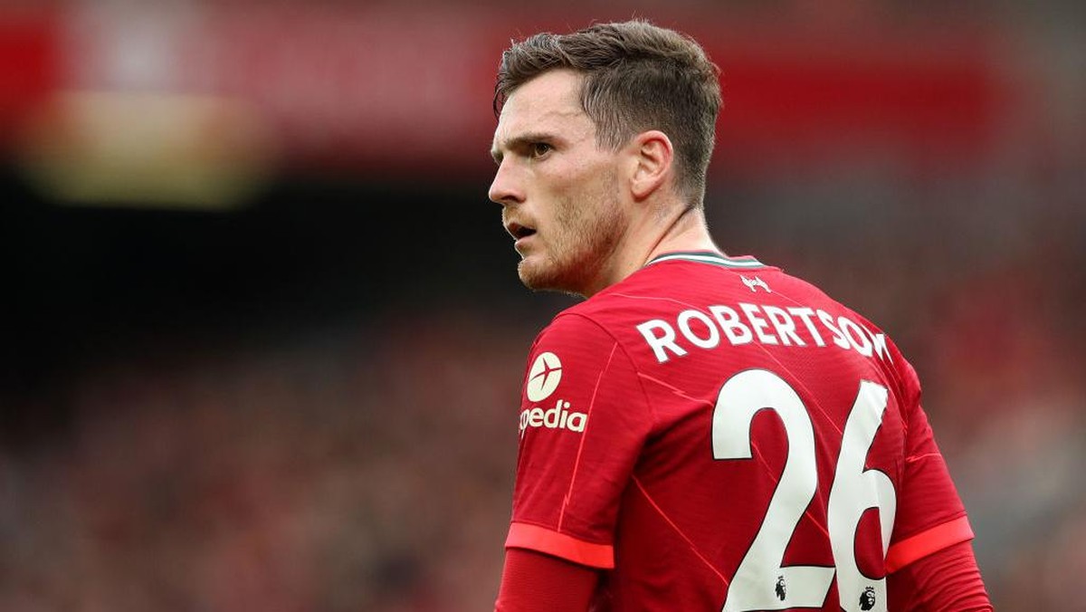 Bek Liverpool Andy Robertson antusias timnya bertemu Inter Milan di Liga Champions (Foto: Getty Images,/Jan Kruger)