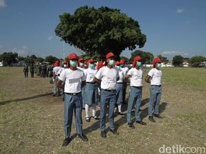 Momen Latihan Paskibra dengan Protokol Kesehatan Ketat