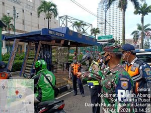 Ojol yang Parkir Depan Halte Atletik Senayan Dirazia