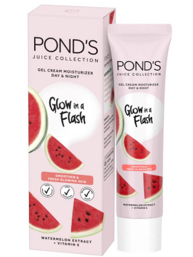 Pond's Juice Glow in a Flash Gel Cream Mouisturizer Day & Night Watermelon Extract / foto: shopee.co.id/unileverindonesia