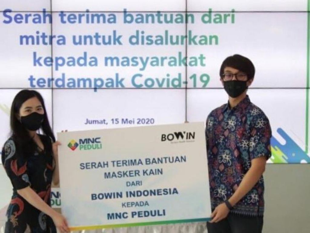 Hingga Juli, Bowin Indonesia Sudah Donasikan Total 1 Juta Masker Kain