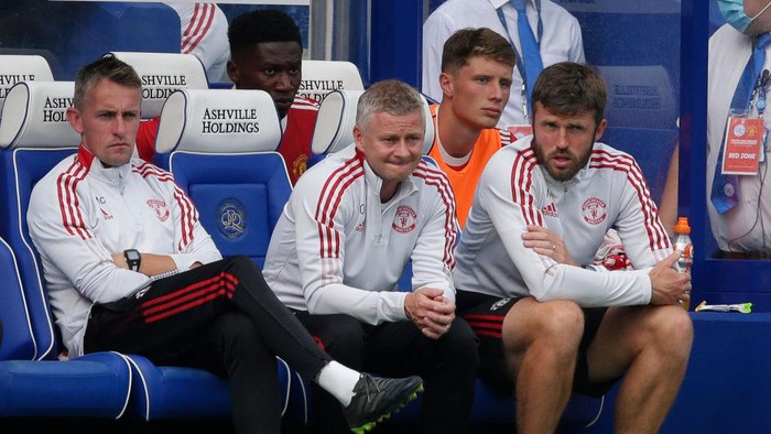 LONDON, ENGLAND - JULY 24: Manchester United manager Ole Gunnar Solskjær during the pre-season friendly match between Queens Park Rangers and Manchester United at The Kiyan Prince Foundation Stadium on July 24, 2021 in London, England. (Photo by Henry Browne/Getty Images)
