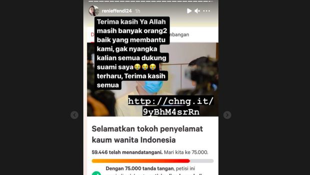Ungkapan istri Richard Lee, Reni Effendi, soal petisi.
