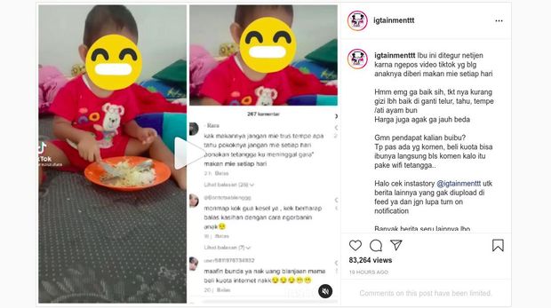 Anak makan mi