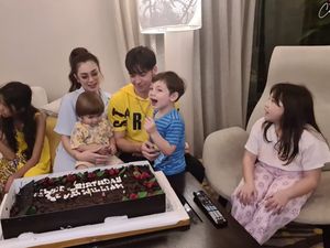 Keseruan Celine Evangelista Beri Kejutan Kue Ultah untuk Stefan William
