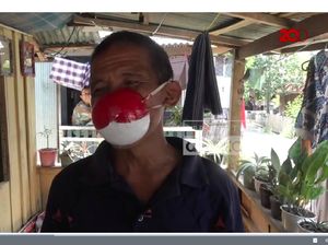 Pria Ini Pakai Masker dari Batok Kelapa untuk Cegah Corona, Alasannya Bikin Nyesek