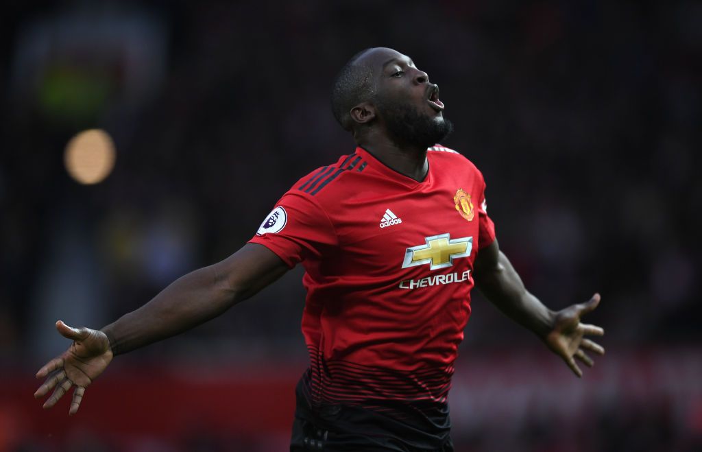 MANCHESTER, ENGLAND - MARCH 02:  Romelu Lukaku of Manchester United celebrates after scoring the second goal during the Premier League match between Manchester United and Southampton FC at Old Trafford on March 02, 2019 in Manchester, United Kingdom. (Photo by Shaun Botterill/Getty Images)
