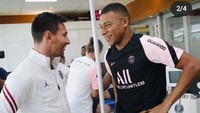 Para pemain PSG juga tampak senang betul ketika berkenalan dengan Lionel Messi. Mereka menyambut megabintang sepakbola itu dengan senyum lebar.