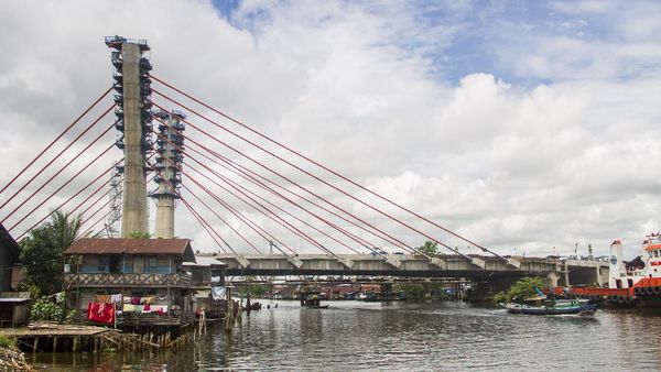 Nyaris Rampung, Begini Potret Terkini Jembatan Sungai Alalak