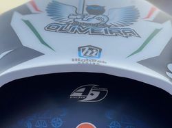 Stiker Baby on Board di Helm Miguel Oliveira si Calon Bapak