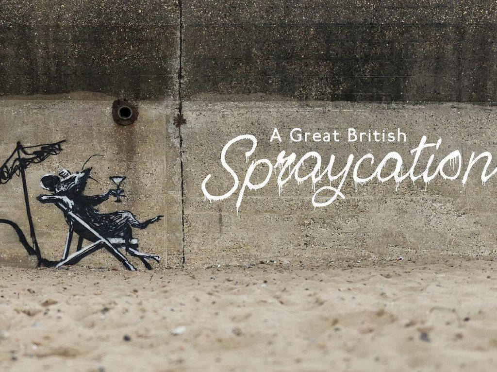 Mahakarya Banksy di Pesisir Inggris Dipuji Pencinta Seni