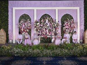 7 Momen Pengajian Lesti Kejora dan Rizky Billar Dengan Nuansa Serba Ungu