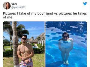 Kocak! Ini Perbandingan Foto yang Diambil Pacar Cowok dengan Cewek