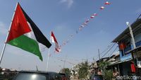 Jelang HUT RI, Bendera Palestina Berkibar di Bukit Duri
