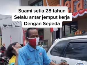 Kisah Viral Suami Setia 28 Tahun Selalu Antar Jemput Kerja Istri Pakai Sepeda