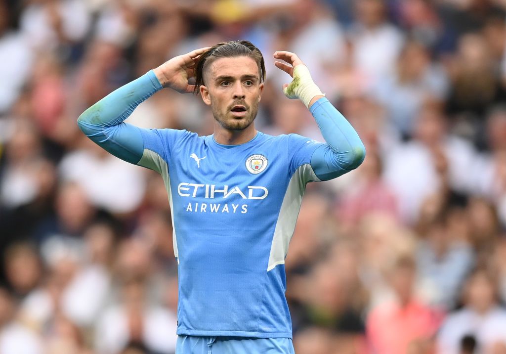 LONDON, ENGLAND - AUGUST 15: Ferran Torres of Manchester City looks dejected following defeat in the Premier League match between Tottenham Hotspur and Manchester City at Tottenham Hotspur Stadium on August 15, 2021 in London, England. (Photo by Michael Regan/Getty Images)
