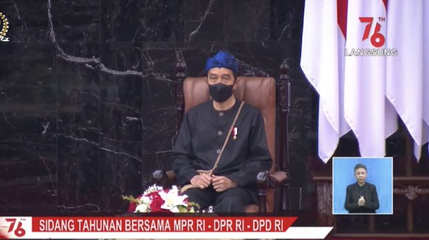 Pembukaan Sidang Tahunan MPR RI dan Sidang Bersama DPR RI dan DPD RI Tahun 2021. (Tangkapan layar youtube DPR RI).