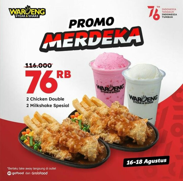 Promo Merdeka Rp76ribu Waroeng Steak and Shake