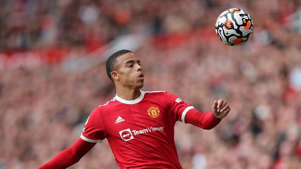 Mason Greenwood MANCHESTER, ENGLAND - AUGUST 14: Mason Greenwood of Manchester United during the Premier League match between Manchester United and Leeds United at Old Trafford on August 14, 2021 in Manchester, England. (Photo by Alex Morton/Getty Images)