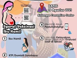 Vaksinasi Massal Bagi Ibu Hamil di Surabaya Dilakukan Mulai Besok