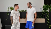 Kapten Juventus, Giorgio Chiellini, turut menyambut kehadiran Fabio Quartararo. (Foto: dok. Juventus)