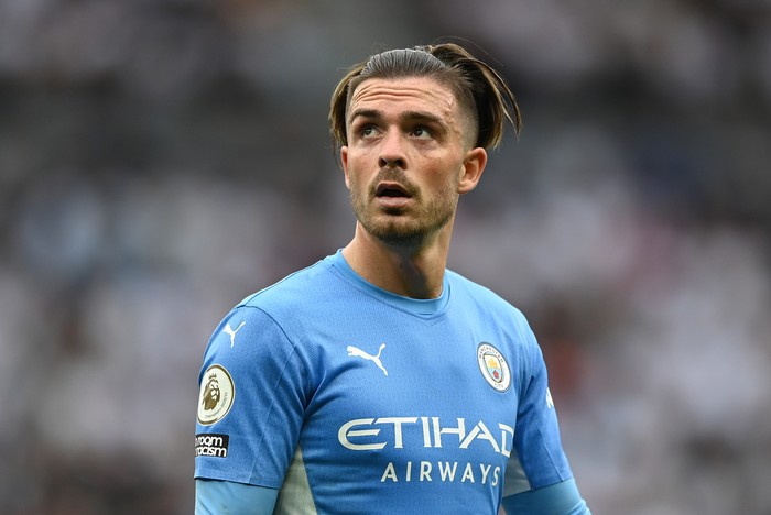 LONDON, ENGLAND - AUGUST 15:  Jack Grealish of Manchester City during the Premier League match between Tottenham Hotspur  and  Manchester City at Tottenham Hotspur Stadium on August 15, 2021 in London, England. (Photo by Shaun Botterill/Getty Images)